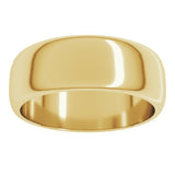 10K Yellow Gold 7 mm Half Round Band Size 12
