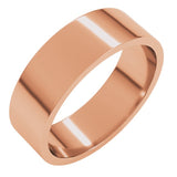 14K Rose Gold 6 mm Flat Band Size 11