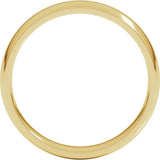 14K Yellow Gold 4.5 mm Lightweight Comfort-Fit Half Round Band Size 8