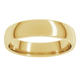 14K Yellow Gold 4.5 mm Lightweight Comfort-Fit Half Round Band Size 8