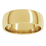 14K Yellow Gold 6.5 mm Lightweight Comfort-Fit Half Round Band Size 10