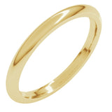 14K Yellow Gold 2 mm Comfort-Fit Half Round Band Size 5