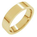 14K Yellow Gold 5 mm Comfort-Fit Flat Band Size 6.5