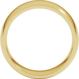 14K Yellow Gold 8 mm Lightweight Comfort-Fit Half Round Band Size 8