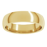10K Yellow Gold 5 mm Lightweight Comfort-Fit Half Round Band Size 9