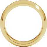 14K Yellow Gold 8 mm Comfort-Fit Half Round Band Size 6.5