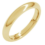 14K Yellow Gold 3 mm Comfort-Fit Half Round Band Size 9.5
