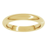 14K Yellow Gold 3 mm Comfort-Fit Half Round Band Size 9.5