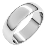 14K White Gold 6 mm Half Round Band Size 11.5