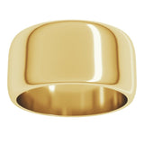 10K Yellow Gold 10 mm Half Round Band Size 7.5