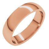 14K Rose Gold 5 mm Half Round Comfort Fit Light Band Size 9.5