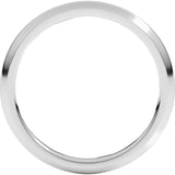 Platinum 2 mm Comfort-Fit Half Round Band Size 10