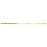 14K Yellow Gold 3 mm Rope 7" Chain