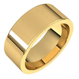 14K Yellow Gold 8 mm Comfort-Fit Flat Band Size 11.5