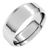 Platinum 7 mm Beveled-Edge Comfort-Fit Flat Band Size 10