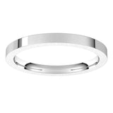 14K White Gold 2 mm Comfort-Fit Flat Band Size 8