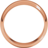 14K Rose Gold 7 mm Half Round Band Size 8