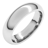 Sterling Silver 5 mm Comfort-Fit Half Round Band Size 7.5
