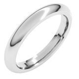 Sterling Silver 3 mm Comfort-Fit Half Round Band Size 10