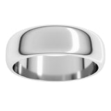 Sterling Silver 6 mm Half Round Band Size 12