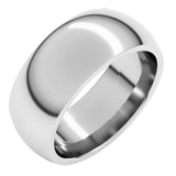 Sterling Silver 8 mm Comfort-Fit Half Round Band Size 10.5