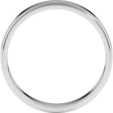Sterling Silver 4 mm Stepped-Edge Flat Band Size 11