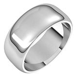 Sterling Silver 8 mm Half Round Band Size 11