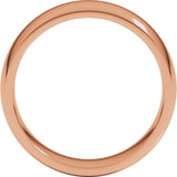 14K Rose Gold 7 mm Lightweight Comfort-Fit Half Round Band Size 11