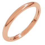 14K Rose Gold 2 mm Comfort-Fit Half Round Band Size 9