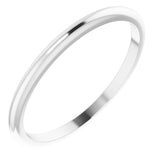 14K White Gold 1.5 mm Half Round Band Size 4