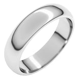 14K White Gold 5 mm Half Round Band Size 11