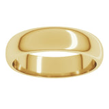 14K Yellow Gold 5 mm Half Round Band Size 9
