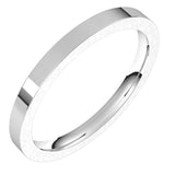 14K White Gold 2 mm Comfort-Fit Flat Band Size 3