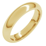 18K Yellow Gold 4 mm Comfort-Fit Half Round Band Size 7