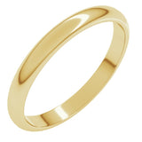 18K Yellow Gold 2.5 mm Half Round Band Size 6