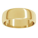 10K Yellow Gold 6 mm Lightweight Half Round Band Size 11