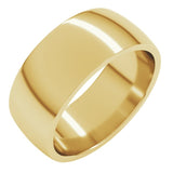14K Yellow Gold 8 mm Lightweight Comfort-Fit Half Round Band Size 7