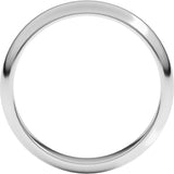 Platinum 4 mm Half Round Band Size 8.5