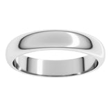 Platinum 4 mm Half Round Band Size 8.5