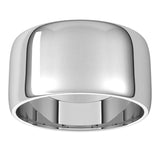 14K White Gold 10 mm Lightweight Half Round Band Size 9