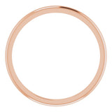 14K Rose Gold 1.5 mm Half Round Band Size 5.5