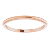 14K Rose Gold 1.5 mm Half Round Band Size 5.5