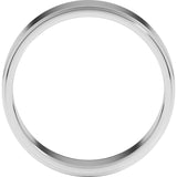 14K White Gold 6 mm Stepped-Edge Flat Band Size 11
