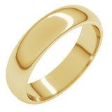 10K Yellow Gold 5 mm Half Round Band Size 12