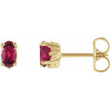 14K Yellow Gold Natural Mozambique Garnet Earrings