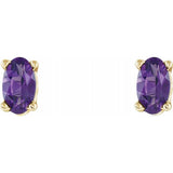 14K Yellow Gold Natural Amethyst Earrings