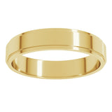 14K Yellow Gold 4 mm Stepped-Edge Flat Band Size 8.5