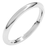 Platinum 2 mm Comfort-Fit Half Round Band Size 4.5
