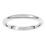 Platinum 2 mm Comfort-Fit Half Round Band Size 4.5