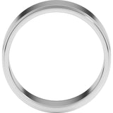 10K White Gold 8 mm Stepped-Edge Flat Band Size 9